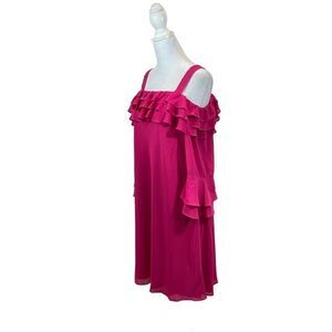 Donna Degnan Brand Bright Pink Cold‎ Shoulder Mini Dress Size 10